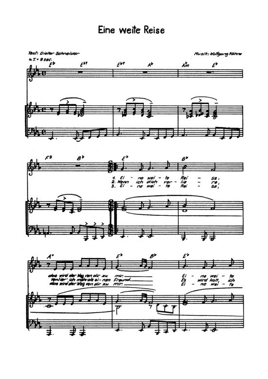 Eine weite Reise (Klavier + Gesang) (Klavier Gesang  Gitarre) von 1976