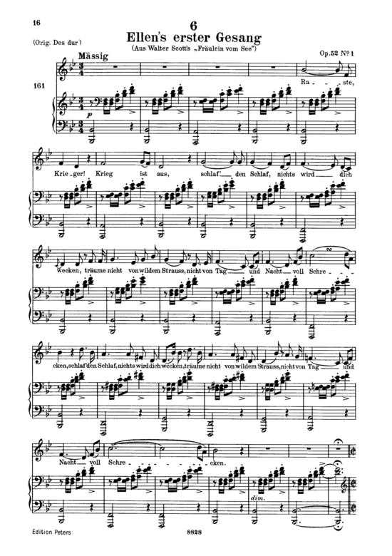 Ellen acute s Gesang I D.837 (Gesang tief + Klavier) (Klavier  Gesang tief) von Franz Schubert