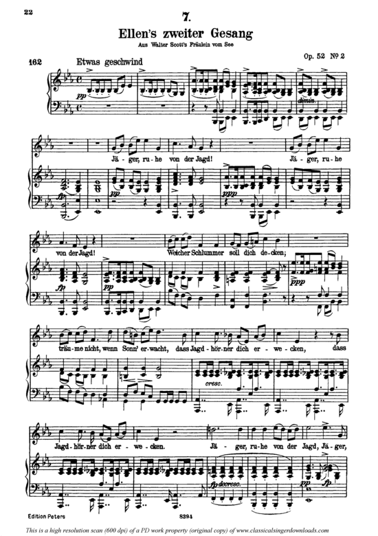 Ellen acute s Gesang II D.838 (Gesang hoch + Klavier) (Klavier  Gesang hoch) von Franz Schubert