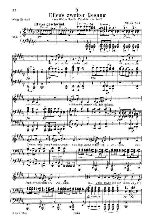 Ellen acute s Gesang II D.838 (Gesang tief + Klavier) (Klavier  Gesang tief) von Franz Schubert