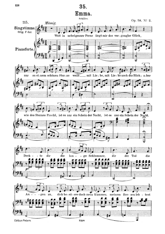 Emma D.193 (Gesang mittel + Klavier) (Klavier  Gesang mittel) von Franz Schubert
