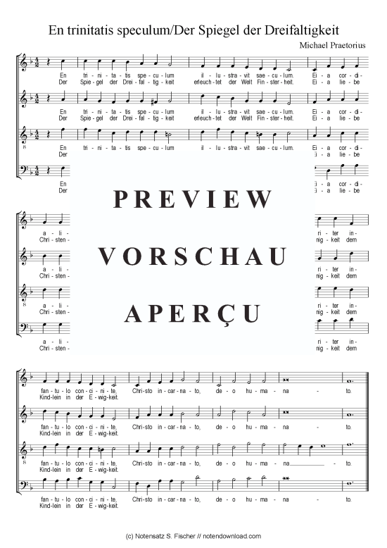 En trinitatis speculum Der Spiegel der Dreifaltigkeit (Gemischter Chor) (Gemischter Chor) von Michael Praetorius