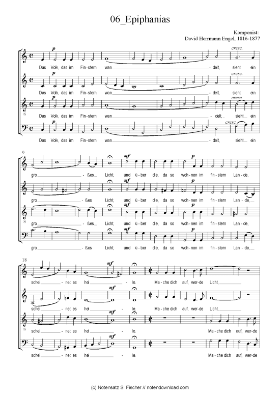 Epiphanias (Gemischter Chor) (Gemischter Chor) von David Herrmann Engel (1816-1877)
