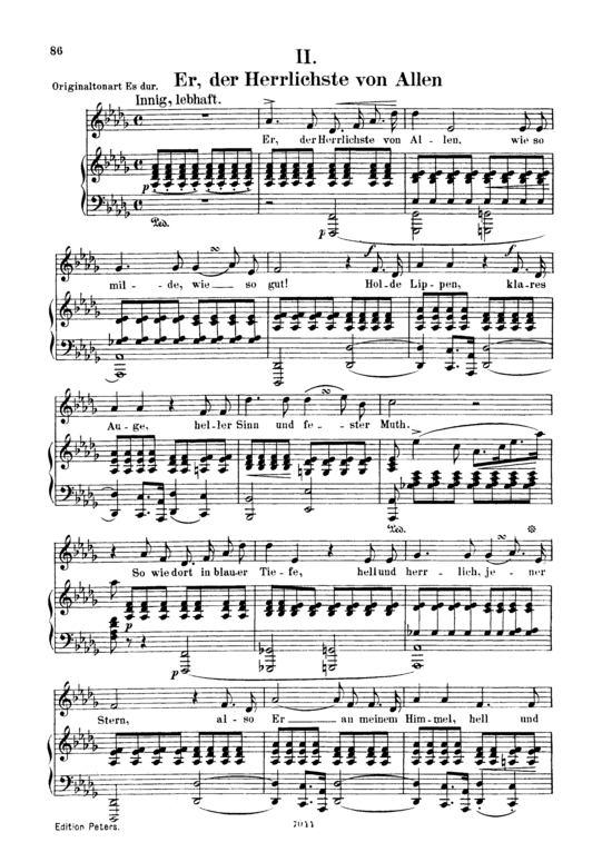 Er der Herrlichste von allen Op.42 No.2 (Gesang tief + Klavier) (Klavier  Gesang tief) von Robert Schumann