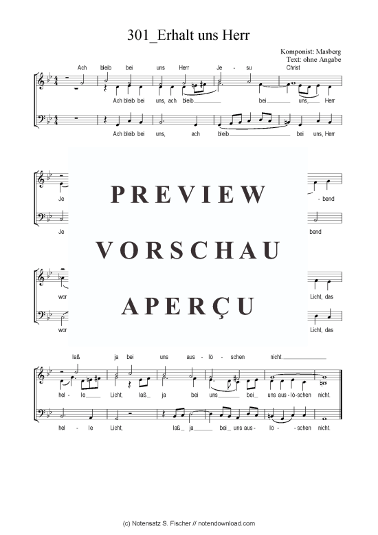 Erhalt uns Herr (Gemischter Chor SAB) (Gemischter Chor (SAB)) von Johannes Masberg