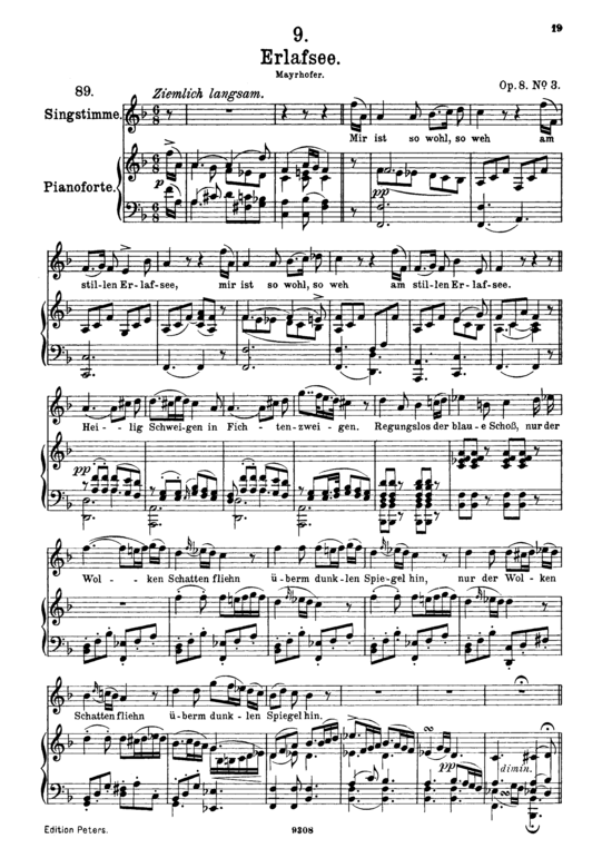 Erlafsee D.586 (Gesang hoch + Klavier) (Klavier  Gesang hoch) von Franz Schubert