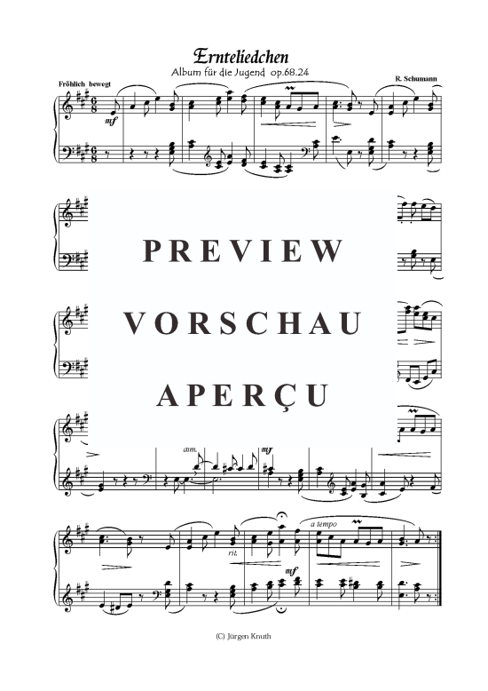 Ernteliedchen (Klavier Solo) (Klavier Solo) von Robert Schumann (aus Album f r die Jugend op.68.24)