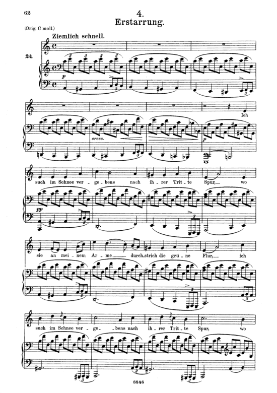 Erstarrung D.911-4 (Winterreise) (Gesang mittel + Klavier) (Klavier  Gesang mittel) von Schubert Franz