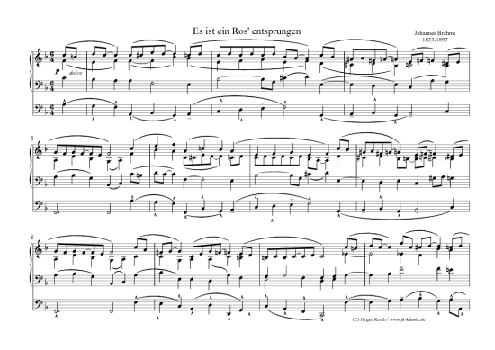 Es ist ein Ros entsprungen (Orgel Solo) (Orgel Solo) von Johannes Brahms