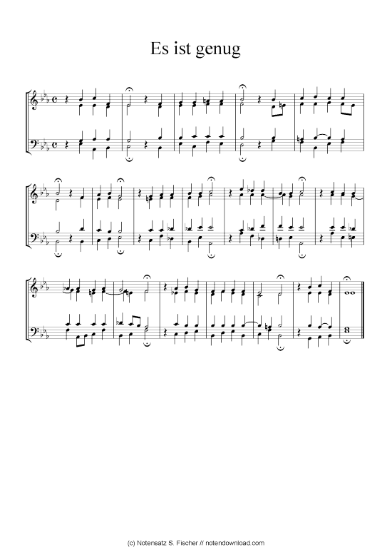 Es ist genug (Klavier Solo) (Klavier Solo) von Johann Ch. G. Stade (Hrsgb.) 1830