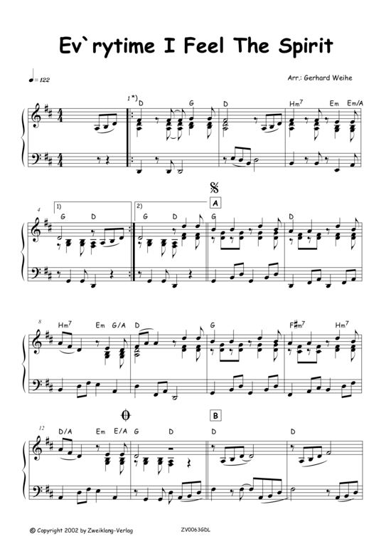 Ev rytime I Feel The Spirit (Klavier Solo) (Klavier Solo) von Traditional