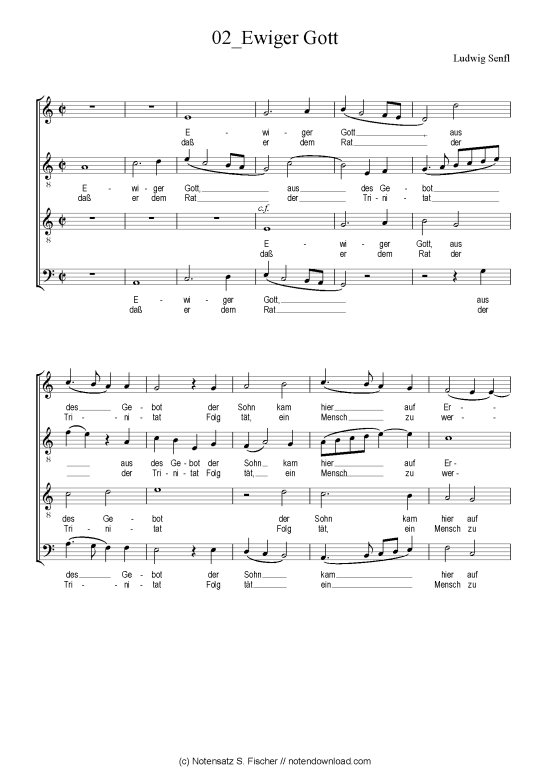 Ewiger Gott (Gemischter Chor) (Gemischter Chor) von Ludwig Senfl (1486-1542)