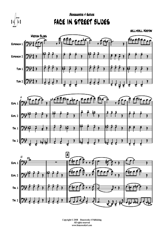 Face in Street Blues (Tuba Quartett 2x Bariton 2xTuba) (Quartett (Tuba)) von Bellyroll Norton