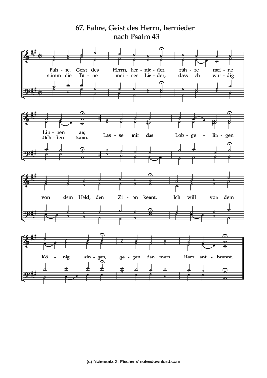 Fahre Geist des Herrn hernieder (Gemischter Chor) (Gemischter Chor) von Psalme des Kantons Schaffhausen (1867)