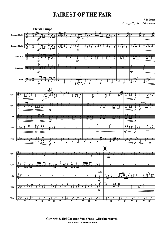 Fairest of the Fair (Blechbl auml serquintett) (Quintett (Blech Brass)) von John Phillip Sousa