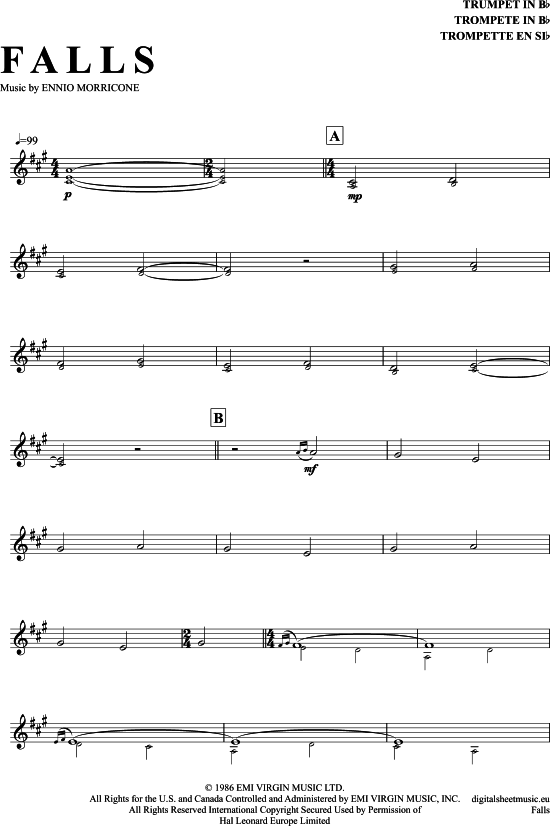 Falls (Trompete in B) (Trompete) von Ennio Morricone