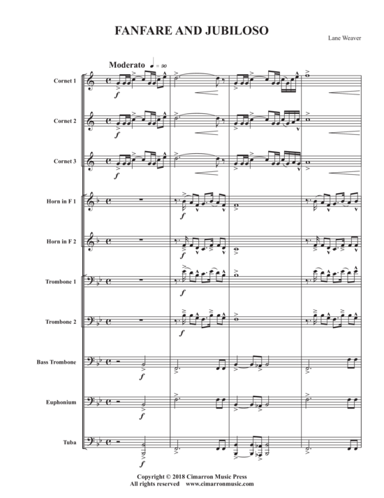 Fanfare and Jubiloso (Blechbl auml ser Ensemble) (Ensemble (Blechbl ser)) von Lane Weaver