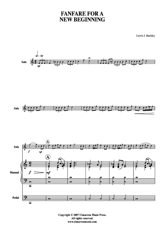 Fanfare for a New Beginning (Trompete + Orgel) (Orgel  Trompete) von Lewis Buckley