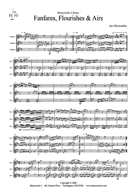 Fanfares Flourishes amp Airs (3x Trompete) (Trio (Trompete)) von Joe Miserendino