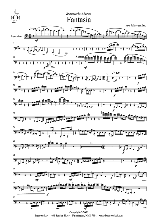 Fantasia (Bariton-Pos + Klavier) (Klavier  Bariton (Posaune)) von Joe Miserendino