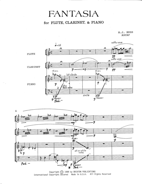 Fantasia (Fl te Klarinette und Klavier) (Trio (Klavier  2 St.)) von Howard J. Buss 