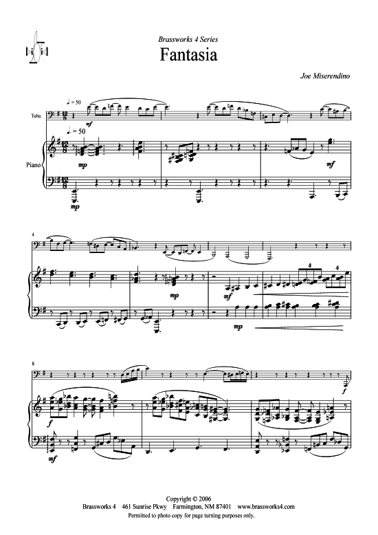 Fantasia (Tuba + Klavier) (Klavier  Tuba) von Joe Miserendino
