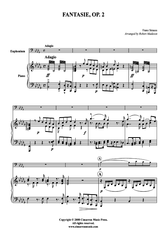 Fantasie (Bariton Pos + Klavier) (Klavier  Bariton (Posaune)) von Franz Strauss (op. 2)