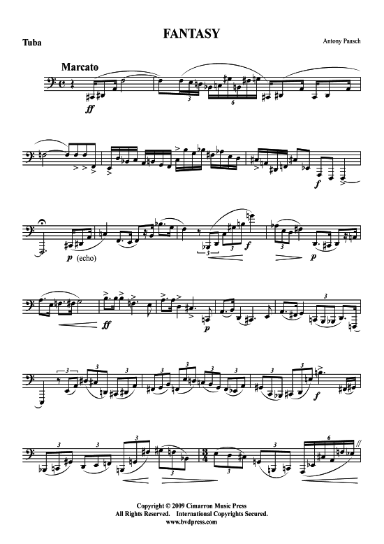 Fantasy (Tuba Solo) (Tuba (Solo)) von Antony Paasch