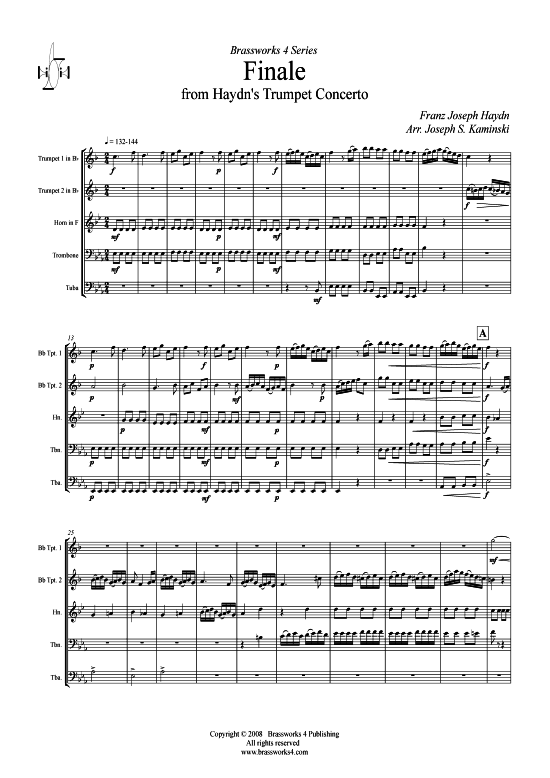 Finale aus Haydn s Trompeten Concerto (Blechbl serquintett) (Quintett (Blech Brass)) von Joseph Haydn