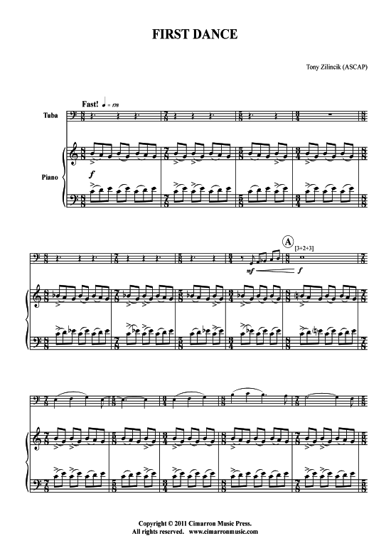 First Dance (Tuba + Klavier) (Klavier  Tuba) von Tony Zilincik
