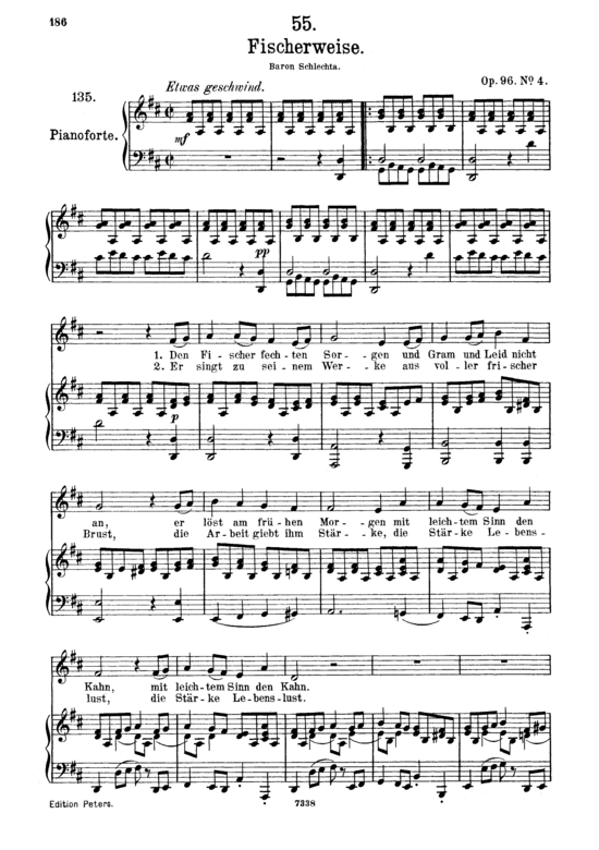 Fischerweise D.881 (Gesang mittel + Klavier) (Klavier  Gesang mittel) von Franz Schubert