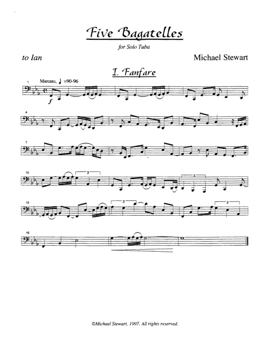 Five Bagatelles (Tuba Solo) (Tuba (Solo)) von Michael Stewart