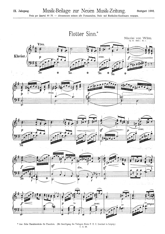 Flotter Sinn (Klavier Solo) (Klavier Solo) von Nikolai von Wilm