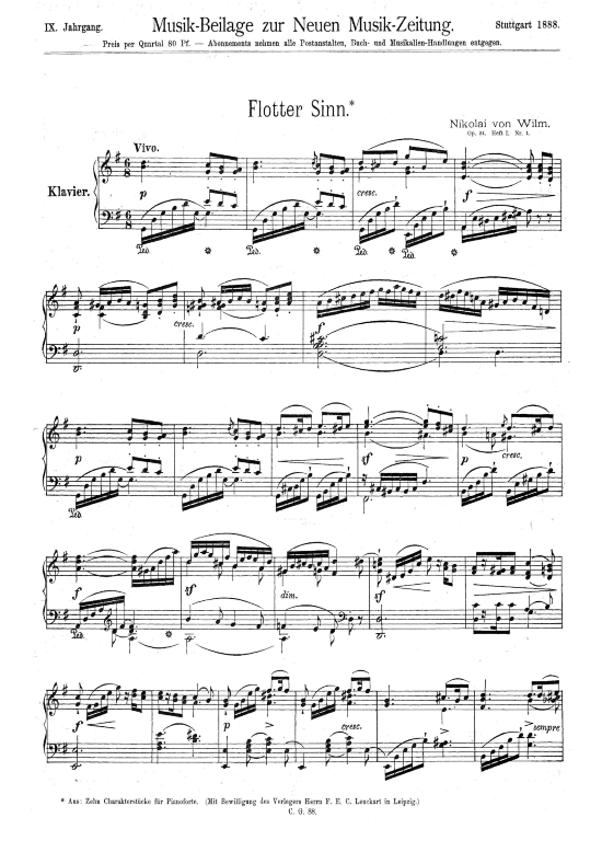 Flotter Sinn (Klavier Solo) (Klavier Solo) von Nikolai von Wilm