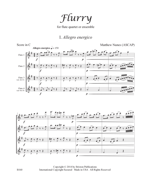 Flurry (Fl ten Quartett) (Quartett (Fl te)) von Matthew Nunes