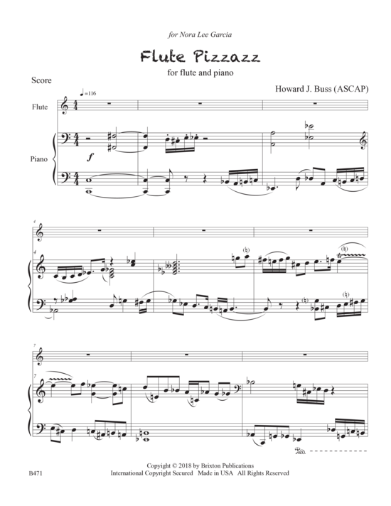 Flute Pizzazz (Fl te und Klavier) (Klavier  Querfl te) von Howard J. Buss
