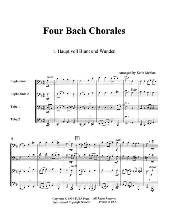 Four Bach Chorales (Tuba Quartett EETT) (Quartett (Tuba)) von J.S. Bach