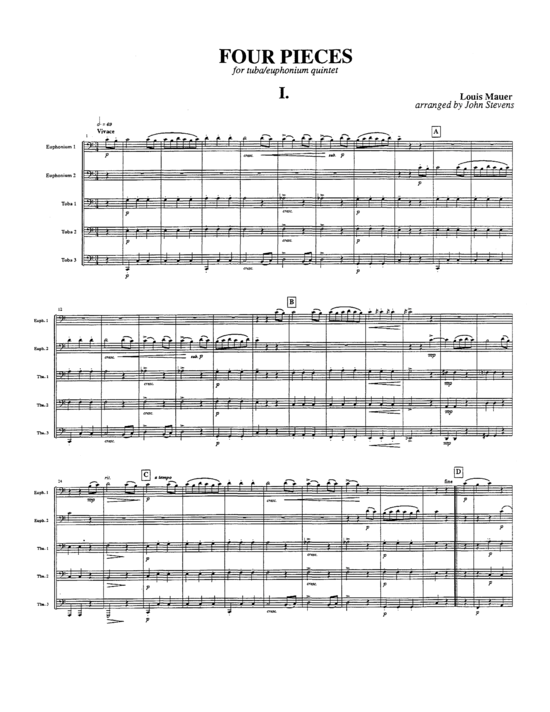 Four Pieces (Tuba Quintett EETTT) (Quintett (Tuba)) von Luis Mauer