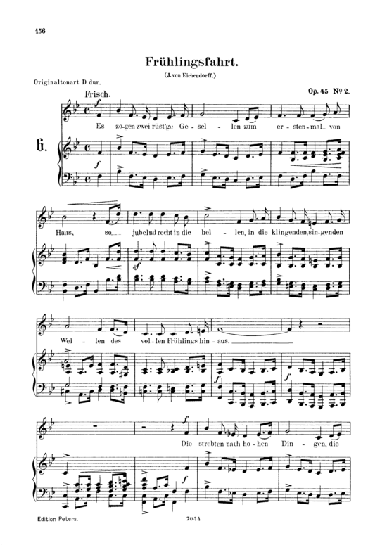 Fr uuml hlingsfahrt Op.45 No.2 (Gesang tief + Klavier) (Klavier  Gesang tief) von Robert Schumann