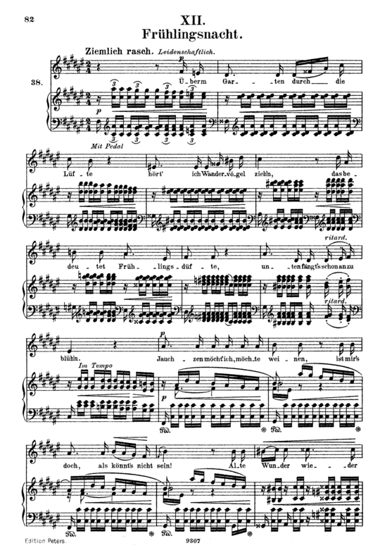 Fr uuml hlingsnacht Op.39 No.12 (Gesang hoch + Klavier) (Klavier  Gesang hoch) von Robert Schumann