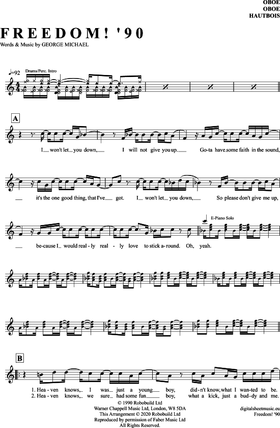 Freedom (Oboe) (Oboe Fagott) von George Michael