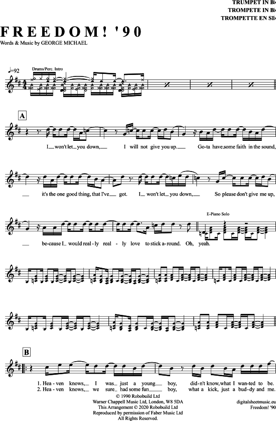 Freedom (Trompete in B) (Trompete) von George Michael