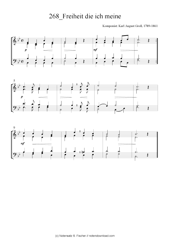 Freiheit die ich meine (Quartett in C) (Quartett (4 St.)) von Karl August Gro 1789-1861