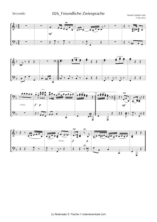 Freundliche Zwiesprache (Klavier vierh ndig) (Klavier vierh ndig) von Daniel Gottlob T rk (1756-1813) 
