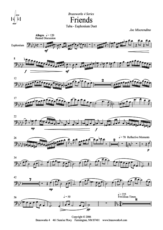 Friends (Tenorhorn Tuba + Klavier) (Trio (Klavier  2 St.)) von Joe Miserendino
