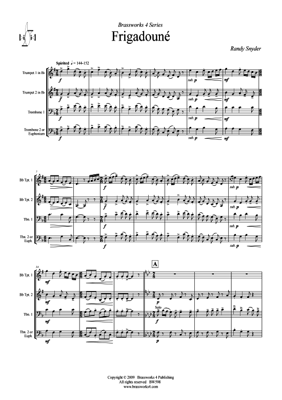 Frigadoune (2xTromp in B Horn in F (Pos) Pos) (Quartett (Blech Brass)) von Randy Snyder