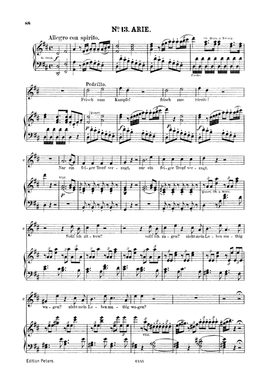 Frisch zum Kampfe (Klavier + Tenor Solo) (Klavier  Tenor) von W. A. Mozart (K.384)