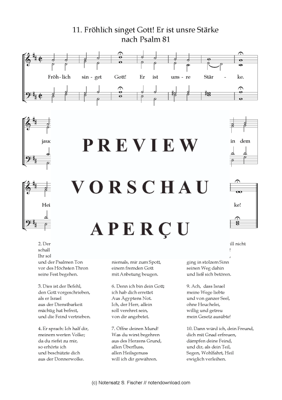 Fr hlich singet Gott Er ist unsre St rke (Gemischter Chor) (Gemischter Chor) von Psalme des Kantons Schaffhausen (1867)