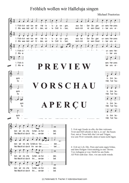 Fr hlich wollen wir Halleluja singen (Gemischter Chor) (Gemischter Chor) von Michael Praetorius