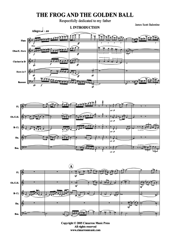 Frog and the Golden Ball (Holzbl auml ser-Quintett) (Quintett (Holzbl ser)) von Scott Balentine